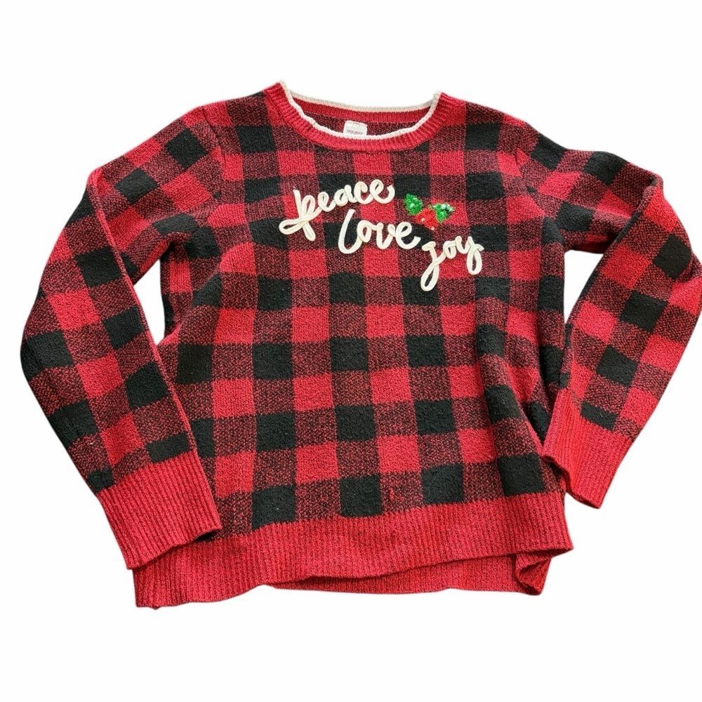 Holiday Time Red and‎ Black Knit Sweater